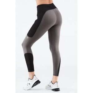 Fabletics High-waisted Motion365 Run 7/8 M Black and Gray Leggings